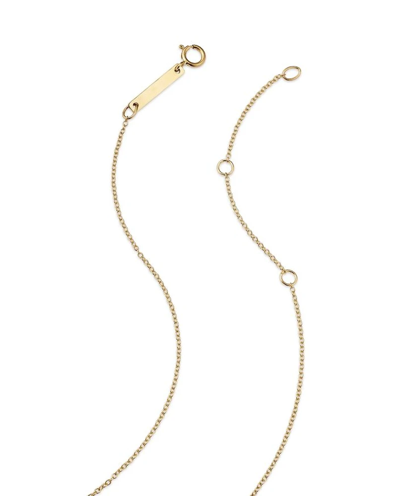 14K Yellow Gold Itty Bitty Words Diamond Love Pendant Necklace, 14-16"