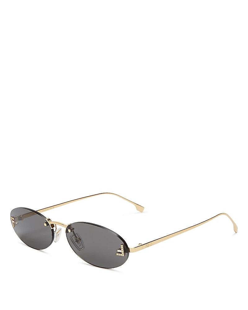 Fendi Rimless Round Sunglasses, 54mm