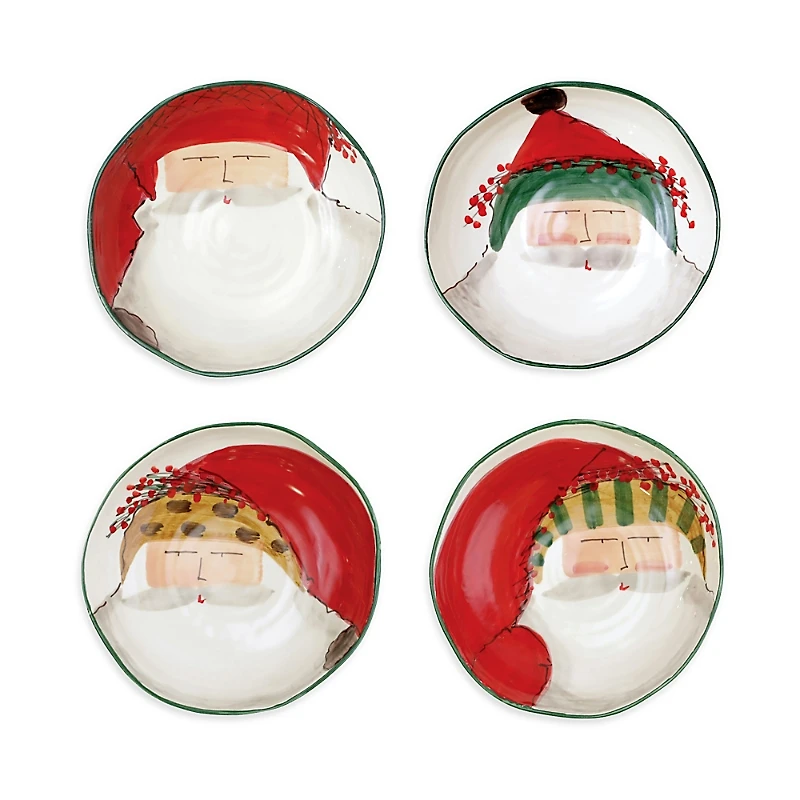 Vietri Old St. Nick Assorted Pasta Bowls, Set of 4