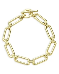 18K Yellow Gold Signature Caviar Smooth Oval Chain Bracelet