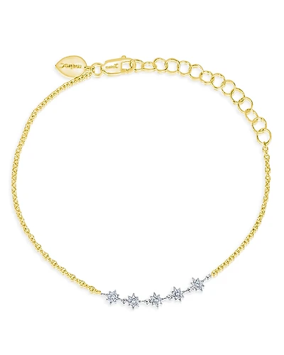 Meira T 14K White & Yellow Gold Diamond Starburst Mini Cluster Bracelet