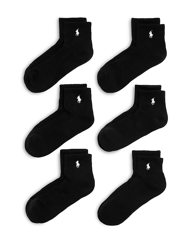 Polo Ralph Lauren Cotton Blend Performance Quarter Socks, Pack of 6