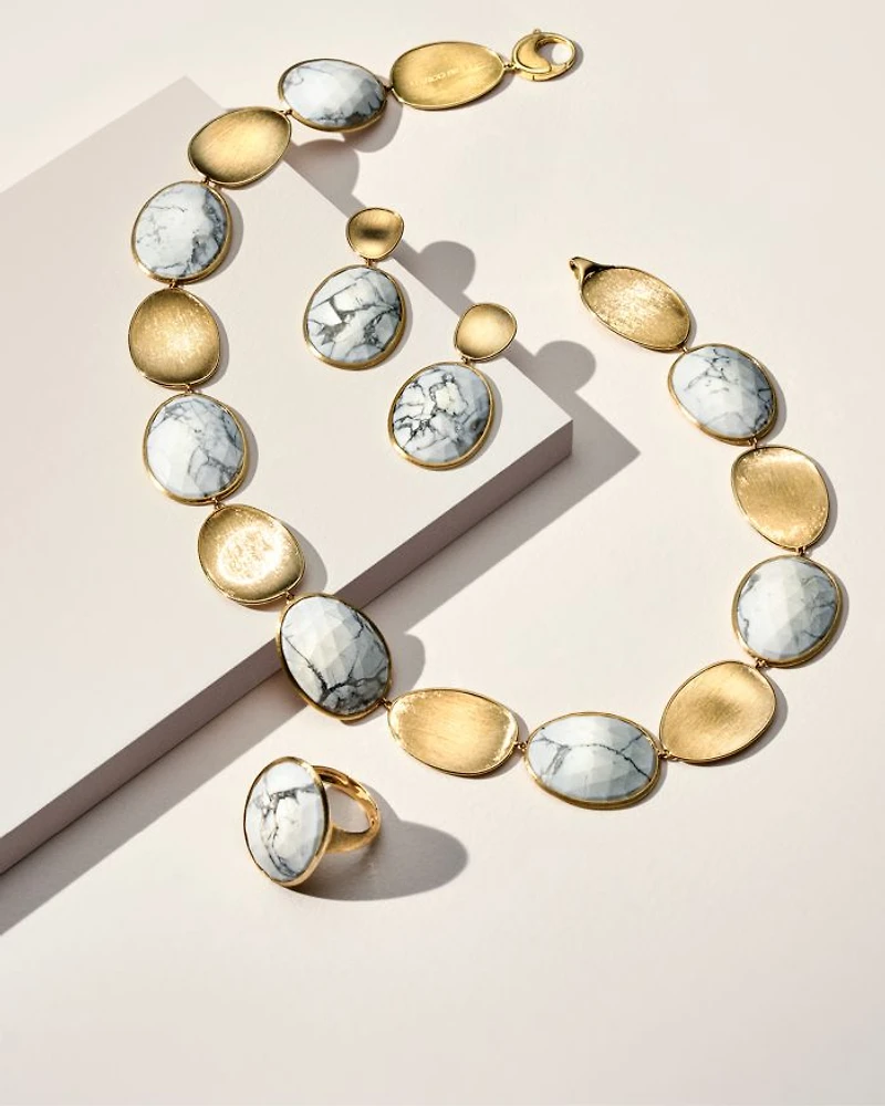18K Yellow Gold Lunaria Howlite Cocktail Ring - 150th Anniversary Exclusive
