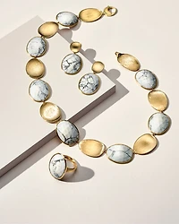 18K Yellow Gold Lunaria Howlite Cocktail Ring - 150th Anniversary Exclusive