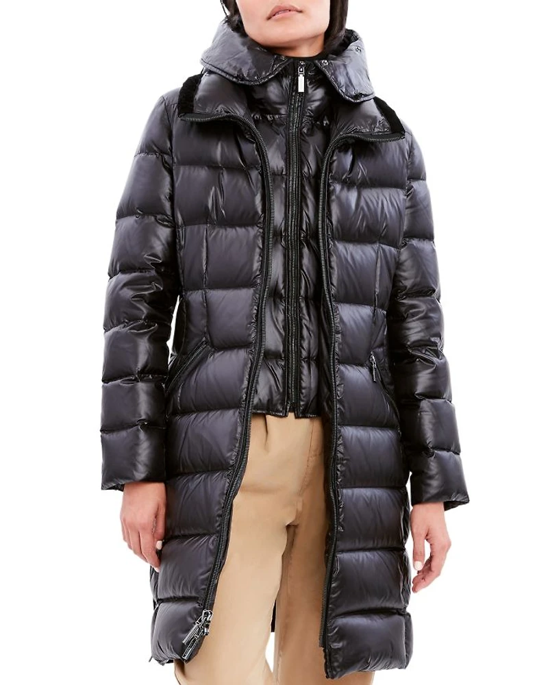 Kat Shearling Trim Down Puffer Coat