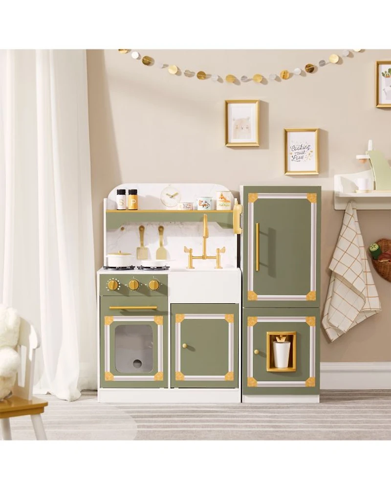 Kids Versailles Deluxe Classic Play Kitchen Olive Green - Ages 3-7