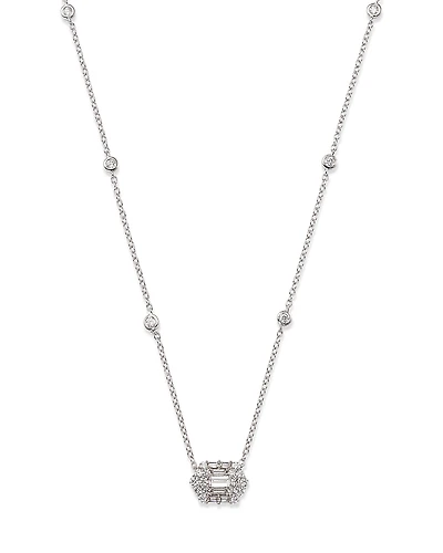 Bloomingdale's Fine Collection Diamond Baguette & Round Mosaic Pendant Necklace