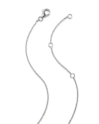 Aquamarine & Diamond Accent Curved Bar Necklace in 14K White Gold, 17"