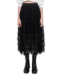 Maje Josepha Tiered Tulle Skirt