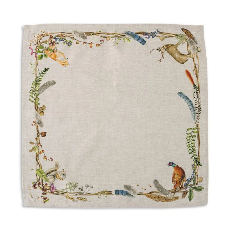 Forest Walk Café Au Lait Napkin with Animals