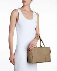 Small Arco Intreccio Leather Tote