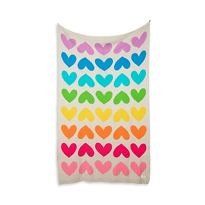 Pink Lemonade Hearts Travel Throw Blanket