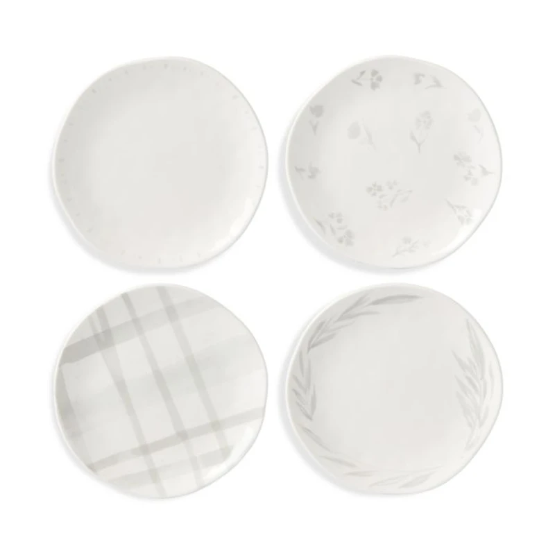 Oyster Bay Tidbit Plates in Assorted Patterns, Set of 4