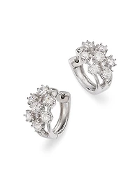 Bloomingdale's Fine Collection Diamond Cluster Hoop Earrings