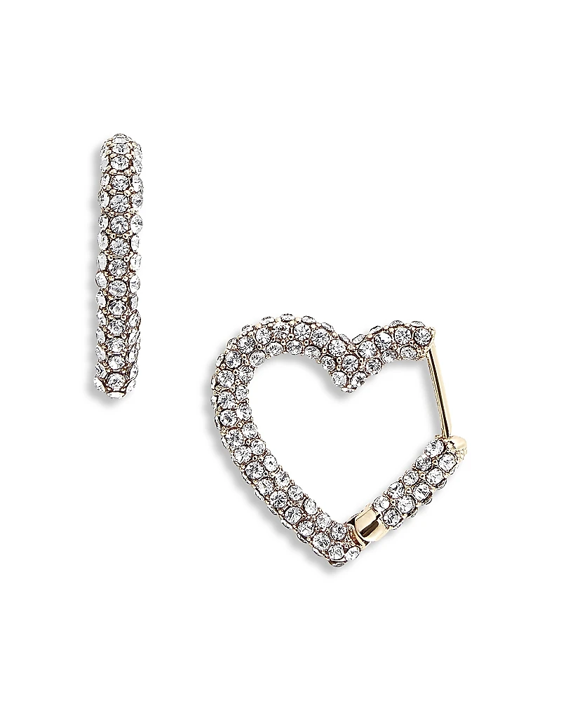Baublebar Velma Pave Heart Hoop Earrings
