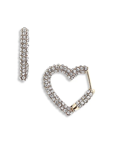 Baublebar Velma Pave Heart Hoop Earrings
