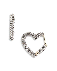 Baublebar Velma Pave Heart Hoop Earrings