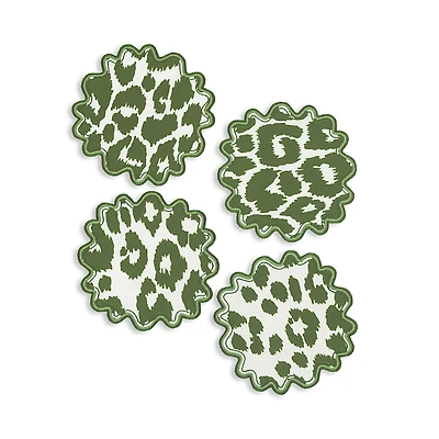Matouk Iconic Leopard 6 Round Cocktail Napkins