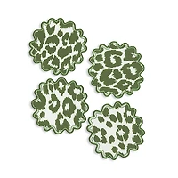 Matouk Iconic Leopard 6 Round Cocktail Napkins