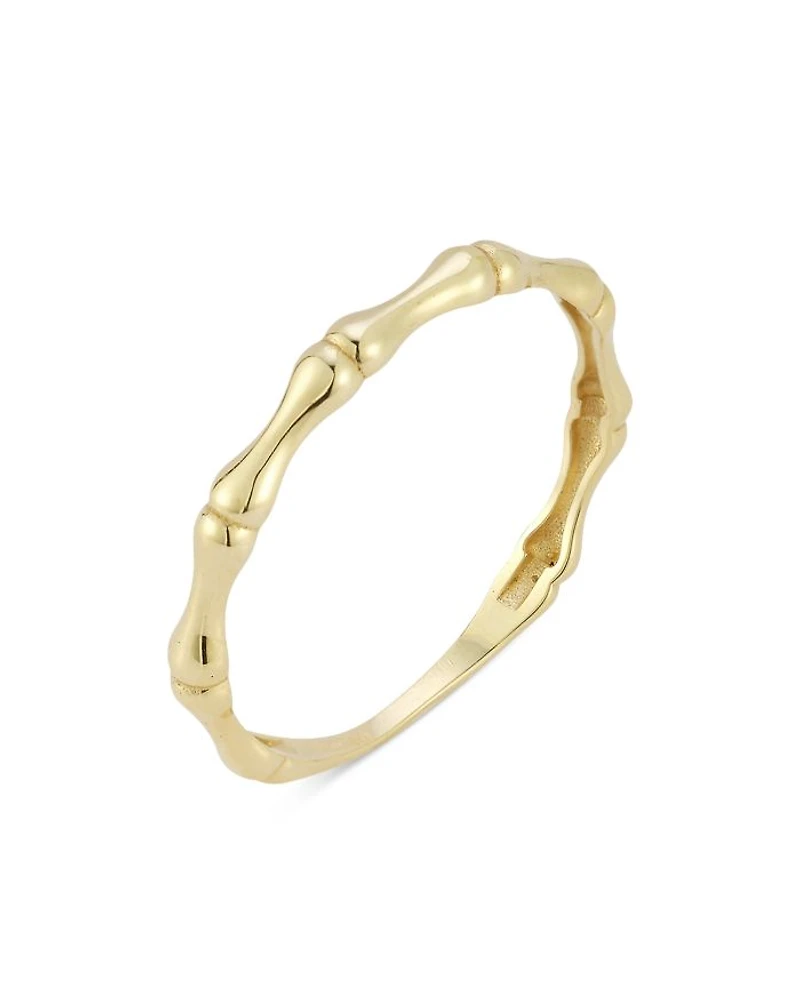 14K Yellow Gold Bamboo Band Ring - Exclusive