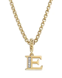 18K Gold Amulets Diamond Pavé Initial Pendant