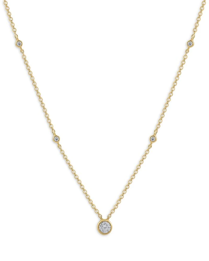 Diamond Solitaire Necklace in 14K Yellow Gold, 0.25 tcw
