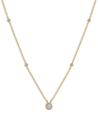 Diamond Solitaire Necklace in 14K Yellow Gold, 0.25 tcw