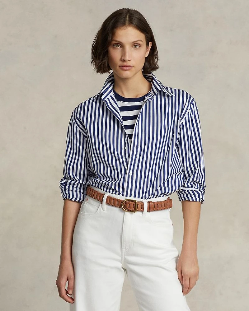 Striped Long Sleeve Cotton Shirt