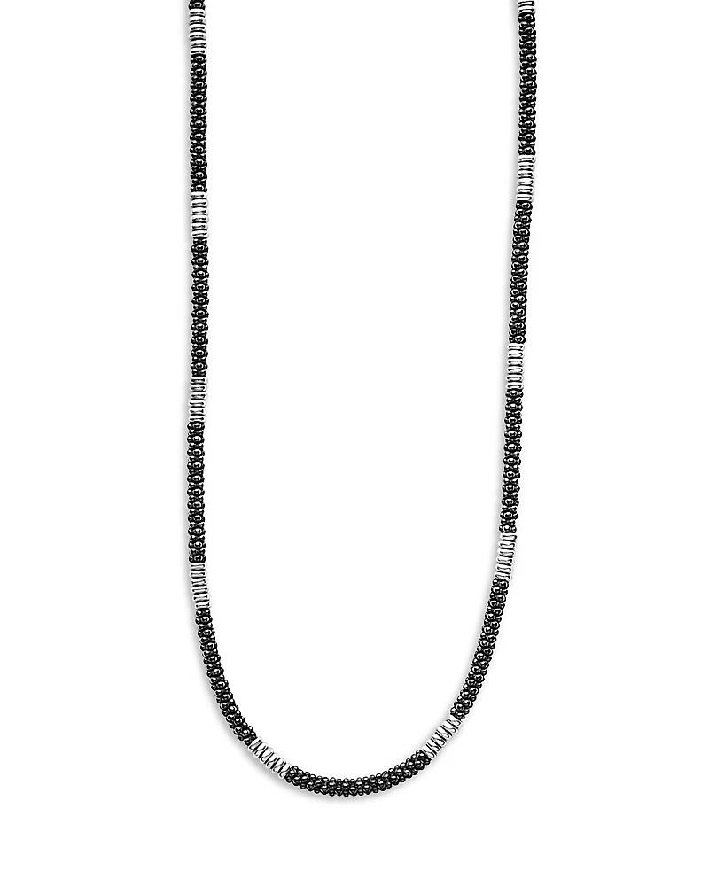 Lagos Caviar Silver Station Ceramic Beaded Necklace