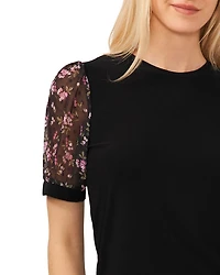 Floral Print Puff Sleeve Top