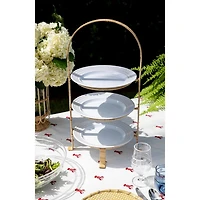 Provence Rattan Whitewash Three Tiered Plate Server