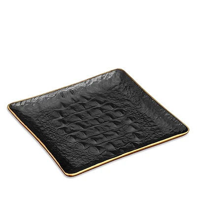 L'Objet Croc Textured Porcelain Desk Tray, Square