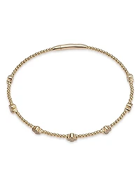 Diamond Cluster Beaded Bangle Bracelet in 14K Gold