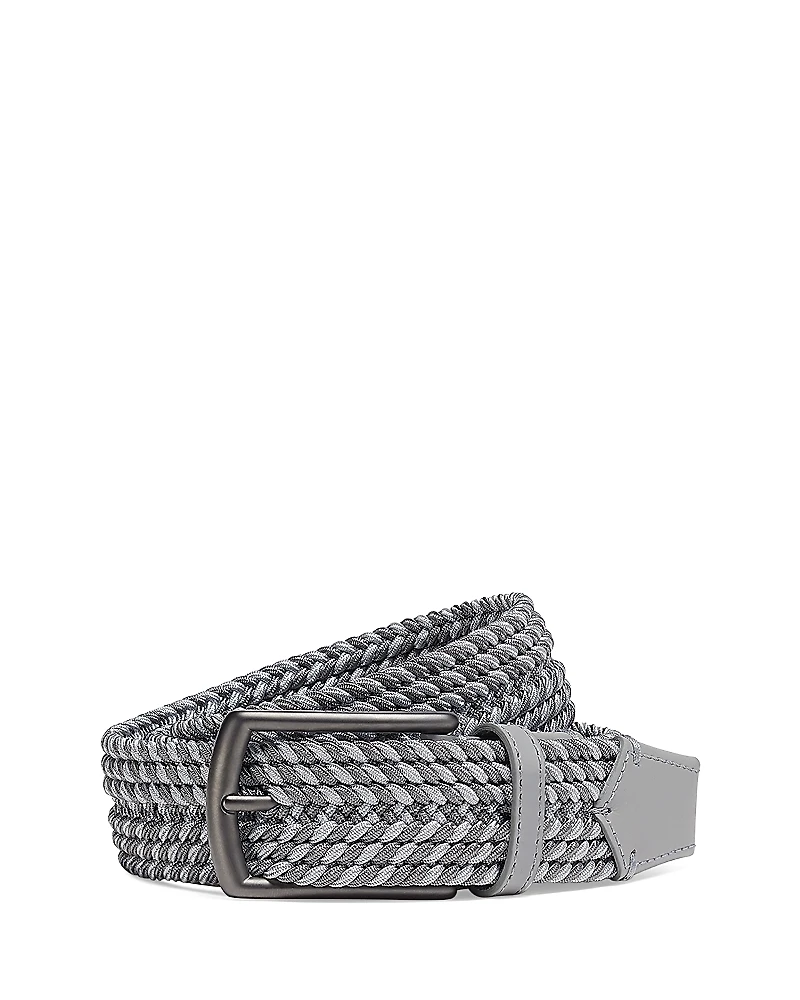 Zegna Grey Melange Braided Belt