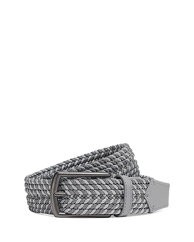 Zegna Grey Melange Braided Belt