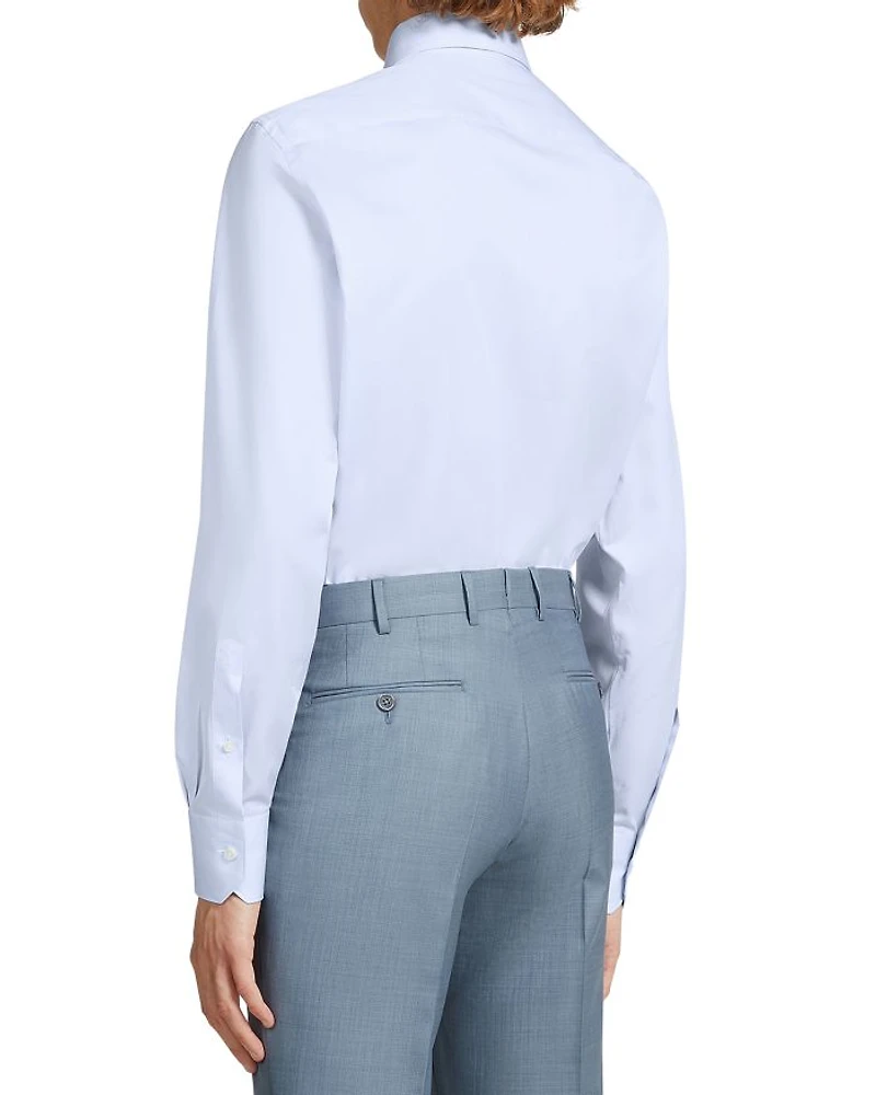 Micro Striped Trecapi Tailored Fit Long Sleeve Shirt Brand Name