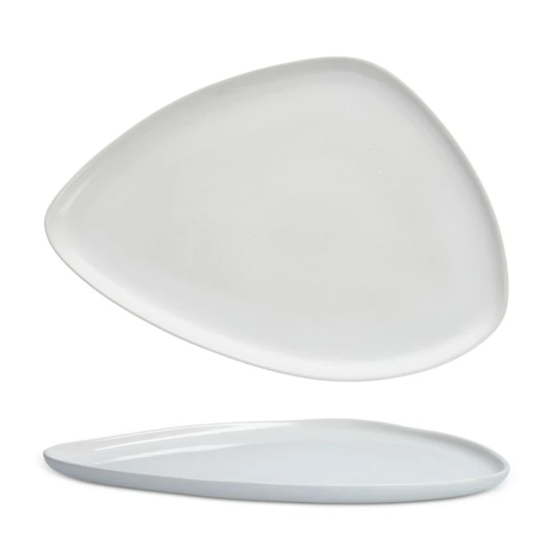 Cloud Terre® 13" Organic Triangle Serving Platter, White
