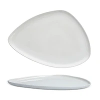Cloud Terre® 13" Organic Triangle Serving Platter, White