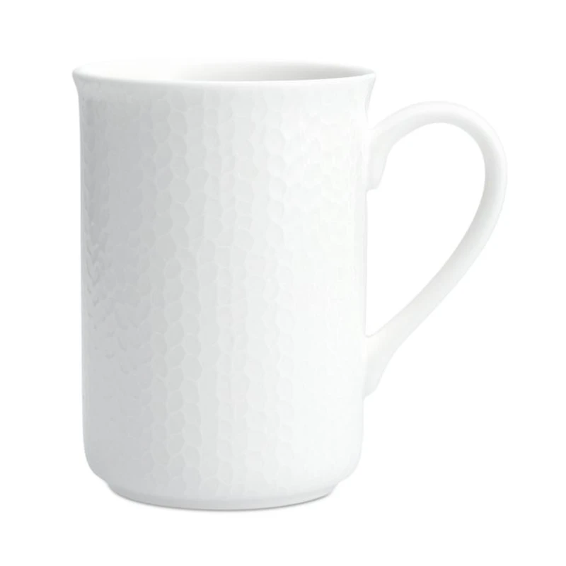 Amanda White Embossed Mug, Set of 4