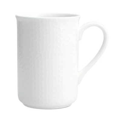 Amanda White Embossed Mug, Set of 4