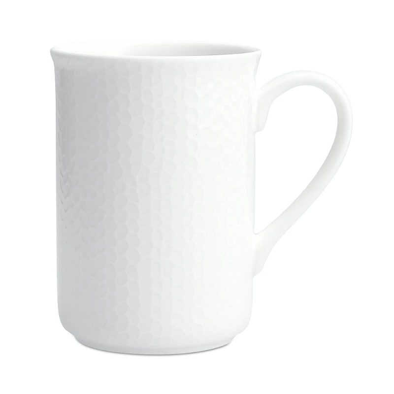 Fortessa Amanda White Embossed Mug, Set of 4
