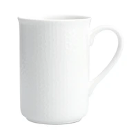 Fortessa Amanda White Embossed Mug, Set of 4