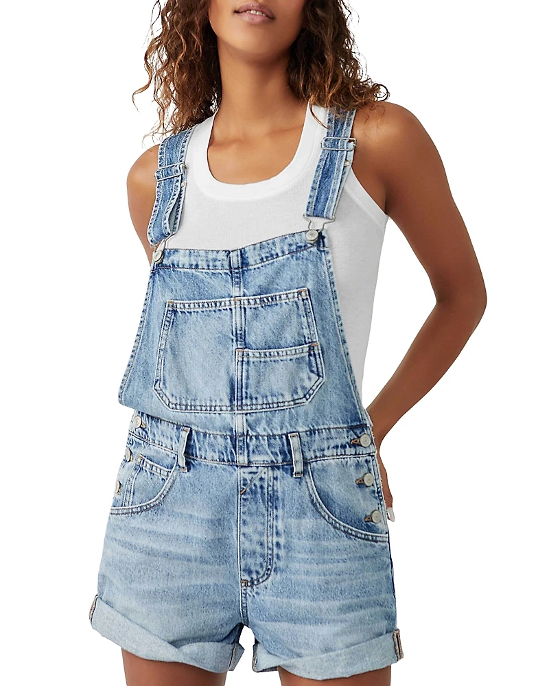 Free People We The Free Ziggy Cotton Denim Romper