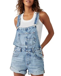 Free People We The Free Ziggy Cotton Denim Romper