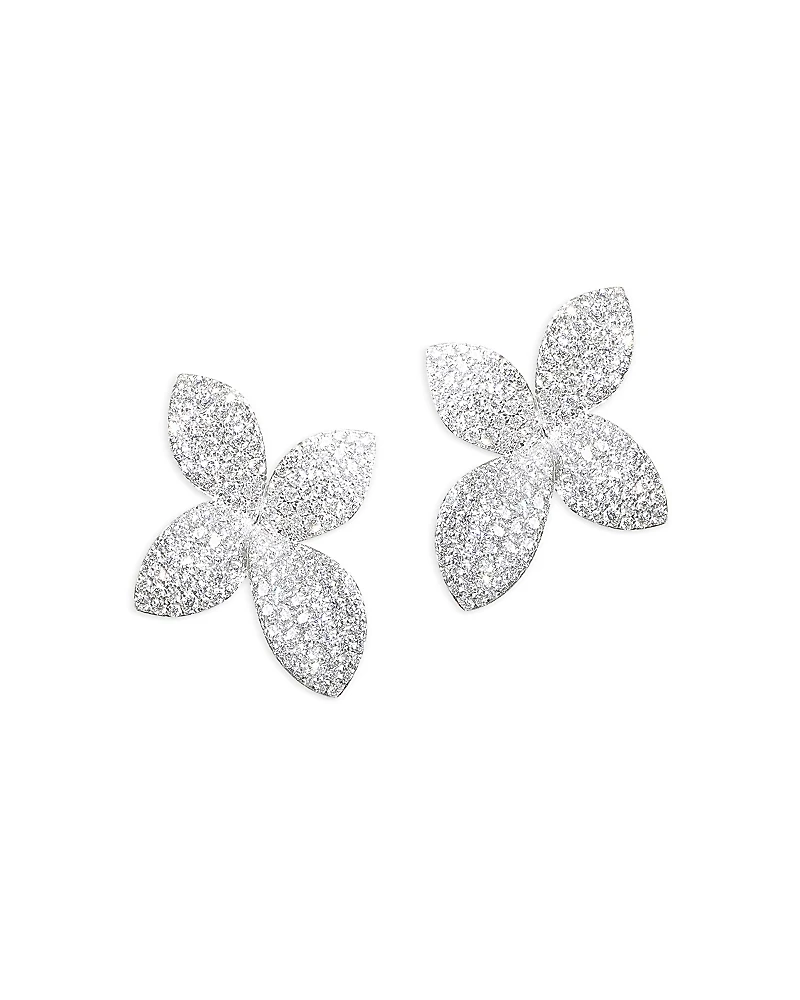 Pasquale Bruni 18k White Gold Giardini Segreti Small Flower Diamond Earrings