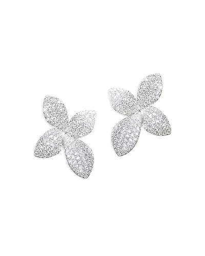 Pasquale Bruni 18k White Gold Giardini Segreti Small Flower Diamond Earrings