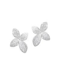 Pasquale Bruni 18k White Gold Giardini Segreti Small Flower Diamond Earrings