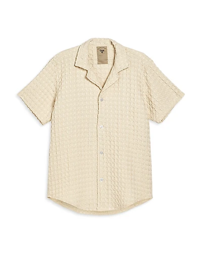 Oas Cuba Cotton Waffle Regular Fit Button Down Camp Shirt