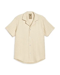 Oas Cuba Cotton Waffle Regular Fit Button Down Camp Shirt