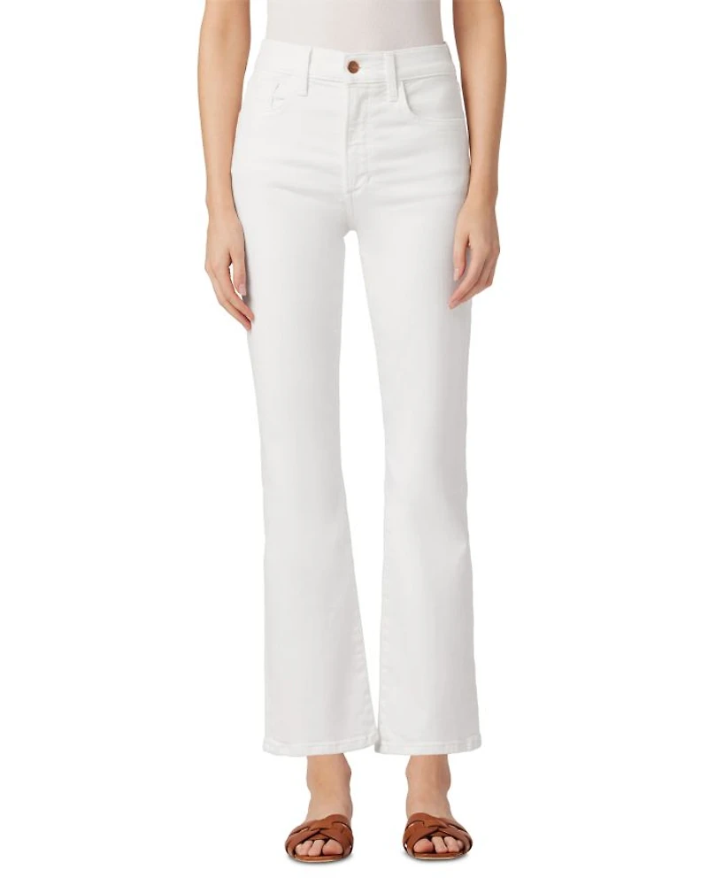 The Callie High Rise Cropped Flare Jeans White
